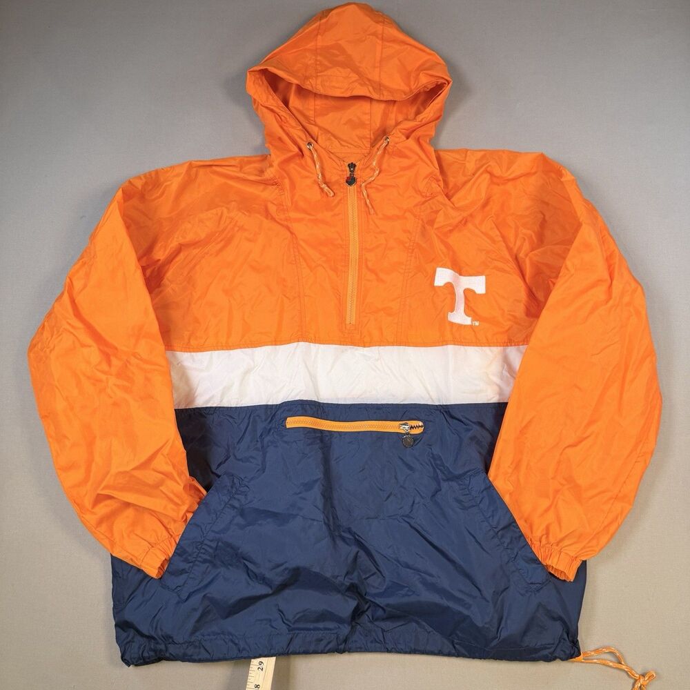 Vintage Tennessee Volunteers Jacket Mens Large Orange Navy NCAA Windbreaker